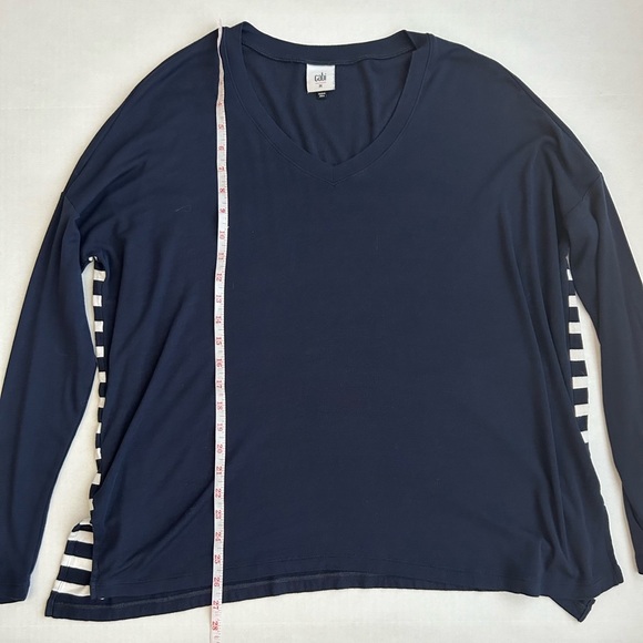 CAbi Top Women's Blue White Striped Long Sleeve Lighthouse Tee Medium #5742 - Picture 5 of 11